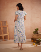 Siya Hand-Embroidered Ocean Maxi Dress – hand-embroidered 100% cotton – RASRA MAI
