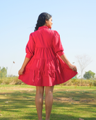 Vaanya Hand-Embroidered Short Dress – hand-embroidered 100% cotton – RASRA MAI