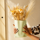 Matcha Muse Sculpted Vase with Dried Flowers | Modern Decorative Vase - https://artecasa.in/