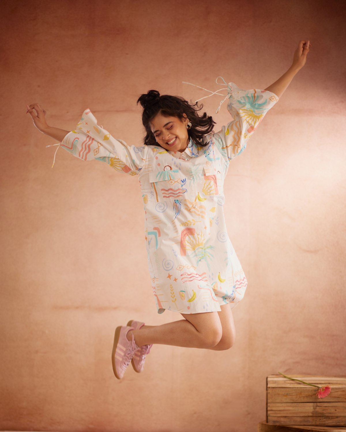 Piah Hand-Embroidered Summer Shirt Dress – hand-embroidered 100% cotton – RASRA MAI