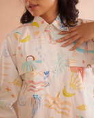 Piah Hand-Embroidered Summer Shirt Dress – hand-embroidered 100% cotton – RASRA MAI