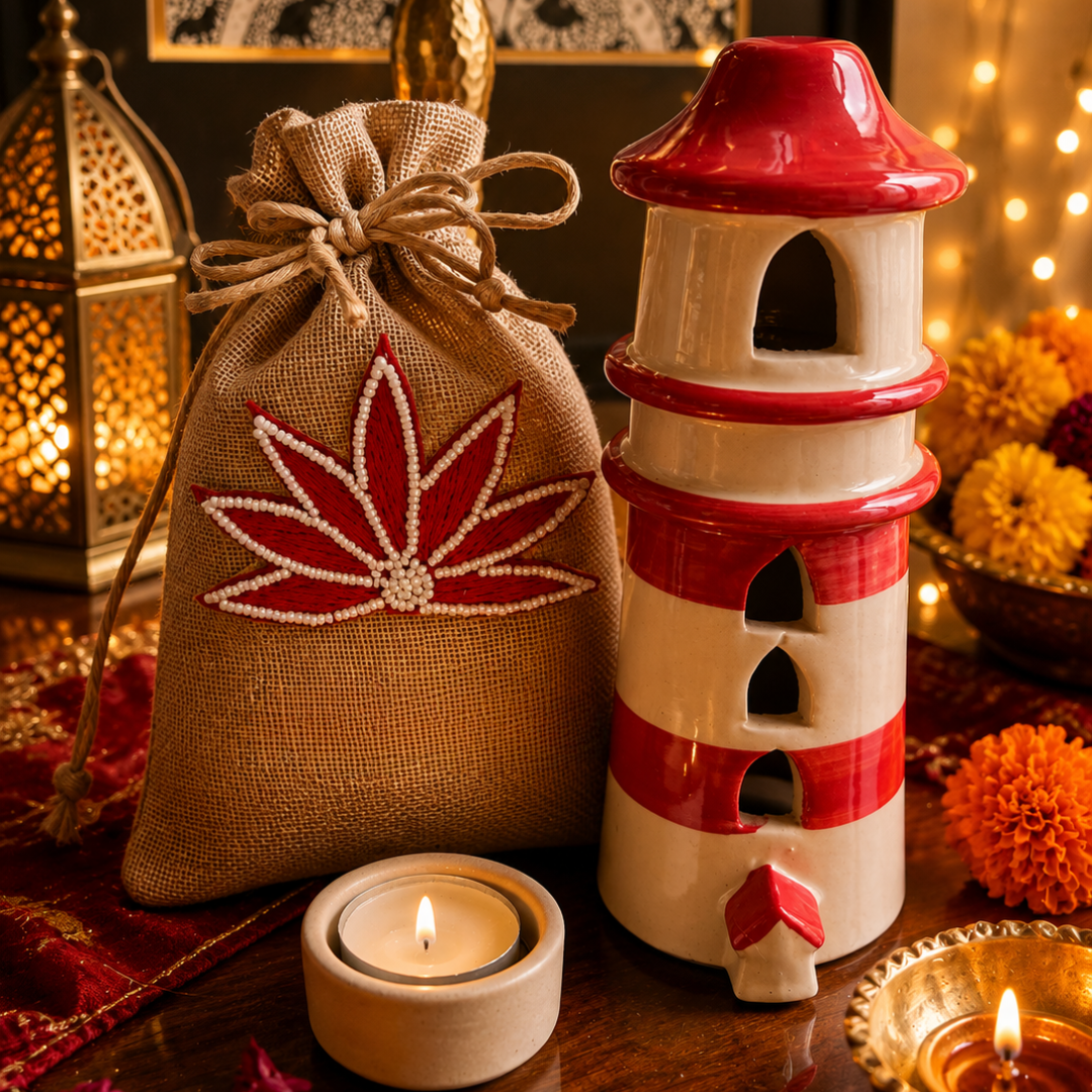 Shubh Labh Ruby Tealight Festive Decor – Diwali Home Décor - https://artecasa.in/