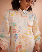 Piah Hand-Embroidered Summer Shirt Dress – hand-embroidered 100% cotton – RASRA MAI