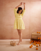 Daisey Hand-Embroidered Floral Short Dress – hand-embroidered 100% cotton – RASRA MAI