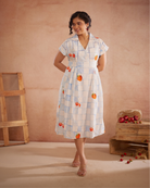 Cherri Hand-Embroidered Summer Midi Dress – hand-embroidered 100% cotton – RASRA MAI