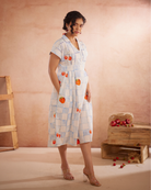 Cherri Hand-Embroidered Summer Midi Dress – hand-embroidered 100% cotton – RASRA MAI