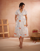 Cherri Hand-Embroidered Summer Midi Dress – hand-embroidered 100% cotton – RASRA MAI