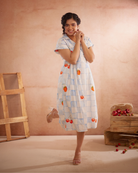 Cherri Hand-Embroidered Summer Midi Dress – hand-embroidered 100% cotton – RASRA MAI