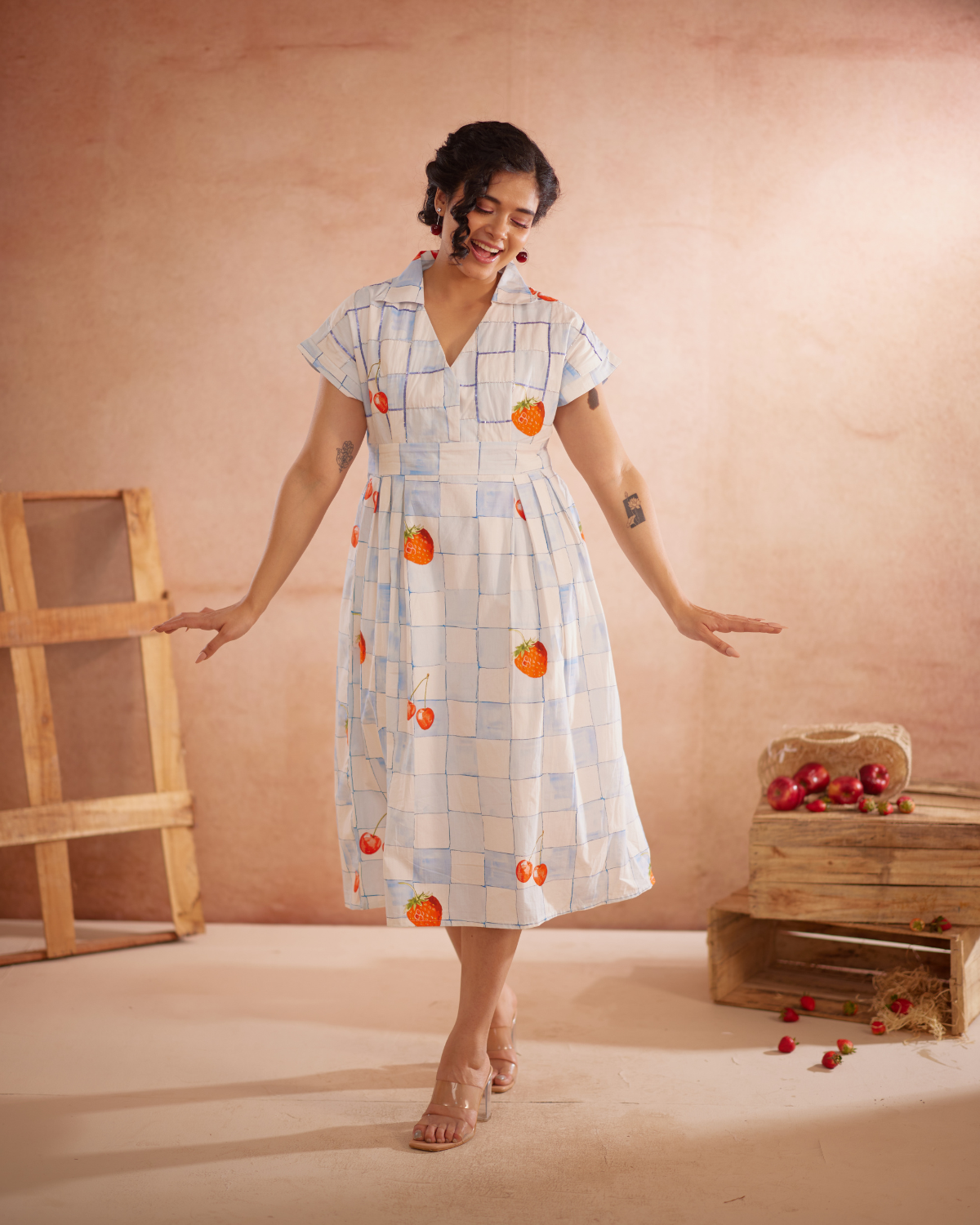 Cherri Hand-Embroidered Summer Midi Dress – hand-embroidered 100% cotton – RASRA MAI
