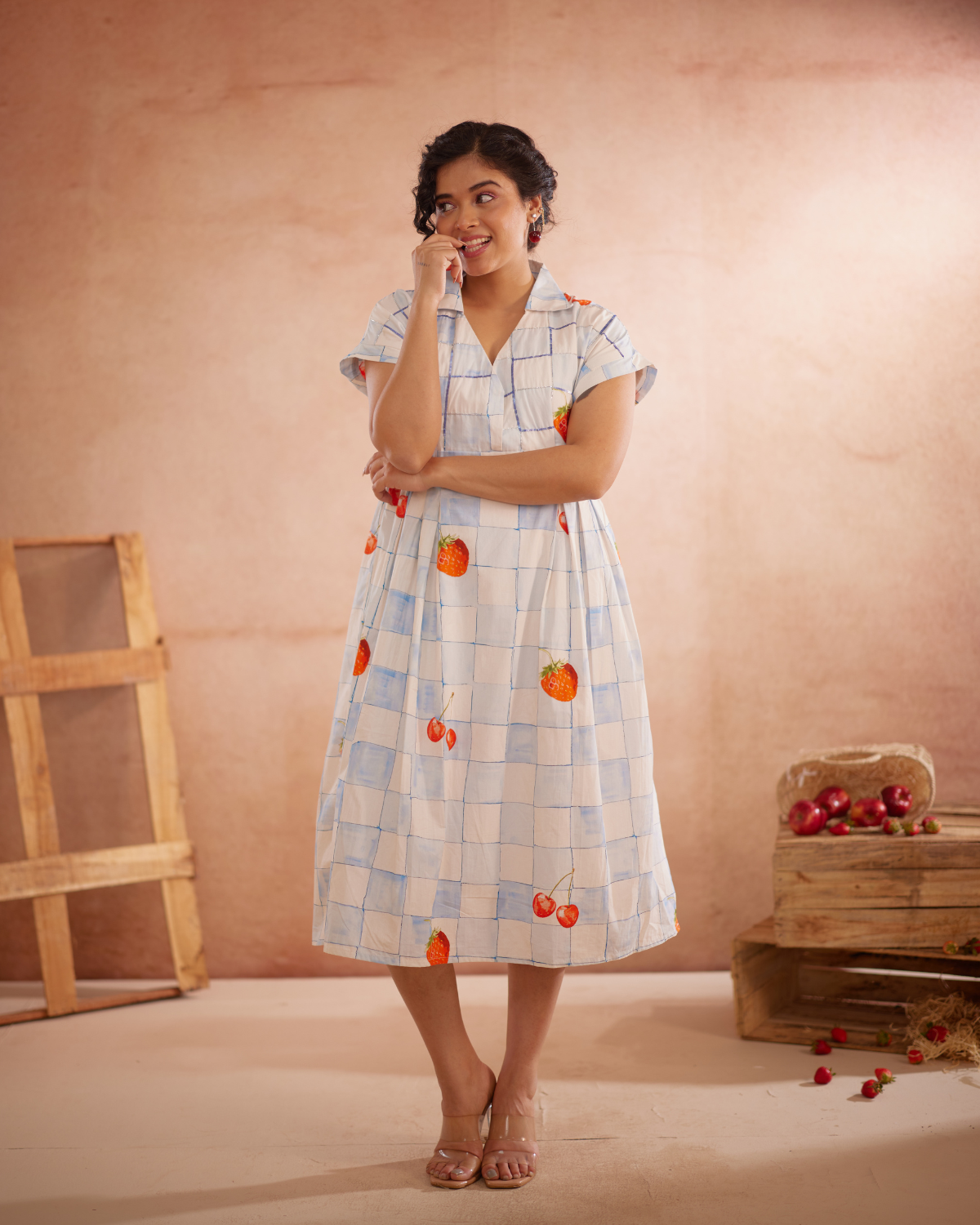 Cherri Hand-Embroidered Summer Midi Dress – hand-embroidered 100% cotton – RASRA MAI