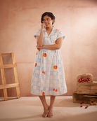 Cherri Hand-Embroidered Summer Midi Dress – hand-embroidered 100% cotton – RASRA MAI