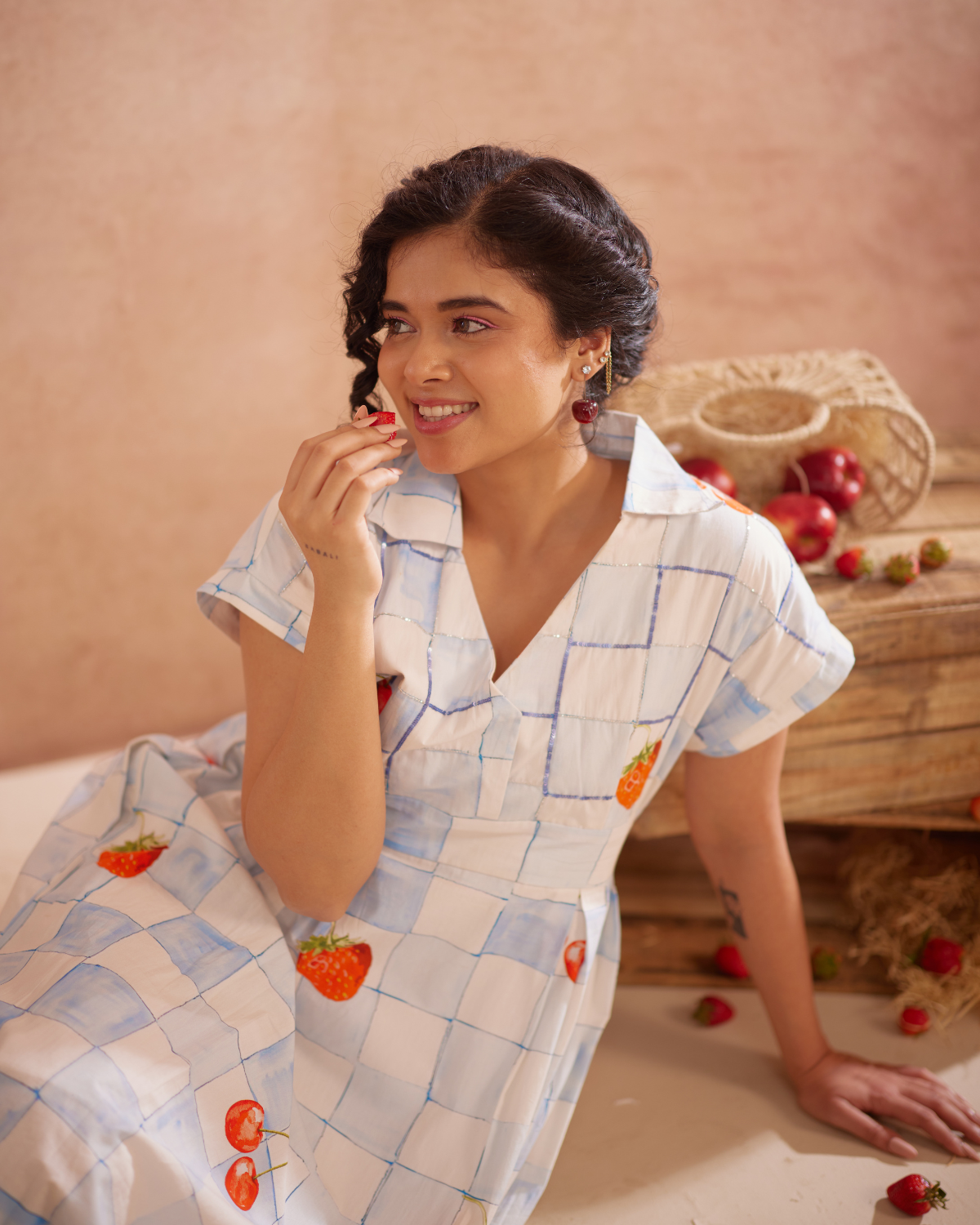 Cherri Hand-Embroidered Summer Midi Dress – hand-embroidered 100% cotton – RASRA MAI