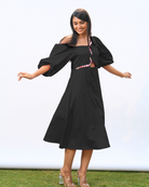 Noha Hand-Embroidered Midi Dress – hand-embroidered 100% cotton – RASRA MAI