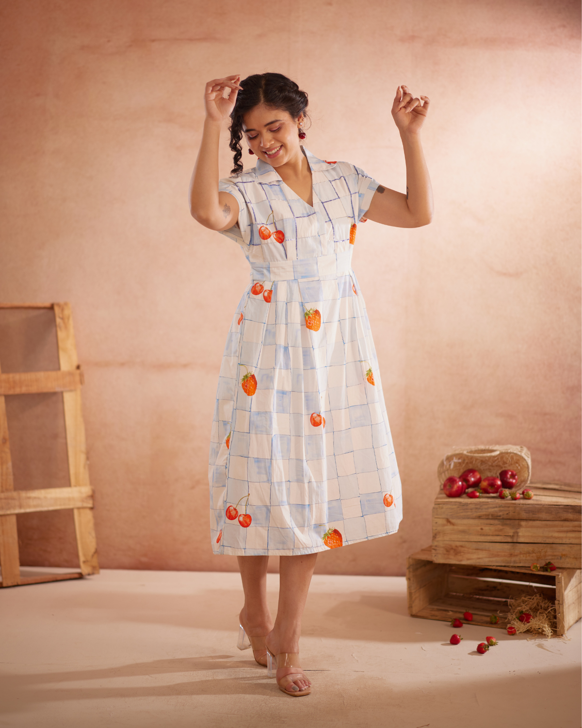 Cherri Hand-Embroidered Summer Midi Dress – hand-embroidered 100% cotton – RASRA MAI