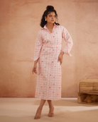 Ishiikaa Hand-Embroidered Floral Shirt Dress – hand-embroidered 100% cotton – RASRA MAI