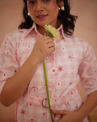 Ishiikaa Hand-Embroidered Floral Shirt Dress – hand-embroidered 100% cotton – RASRA MAI
