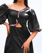 Noha Hand-Embroidered Midi Dress – hand-embroidered 100% cotton – RASRA MAI