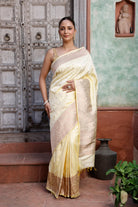 Handloom Mellow Yellow Pure Silk Banarasi Saree-Sutra Art of Clothing