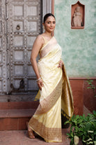 Handloom Mellow Yellow Pure Silk Banarasi Saree-Sutra Art of Clothing