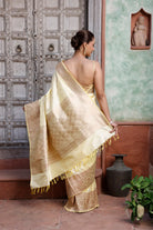 Handloom Mellow Yellow Pure Silk Banarasi Saree-Sutra Art of Clothing