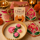 Shubh Labh Pink Celebration Gift Box | Urli Candle, Almonds & Diwali Hamper - https://artecasa.in/