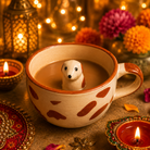 Paws & Panda Festive Mug Gift Hamper | Dog & Panda Mugs with Diwali Candle - https://artecasa.in/