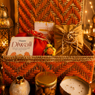 Rang Utsav Grand Orange Diwali Gift Basket | Shubh Labh, Almonds & Festive Décor - https://artecasa.in/
