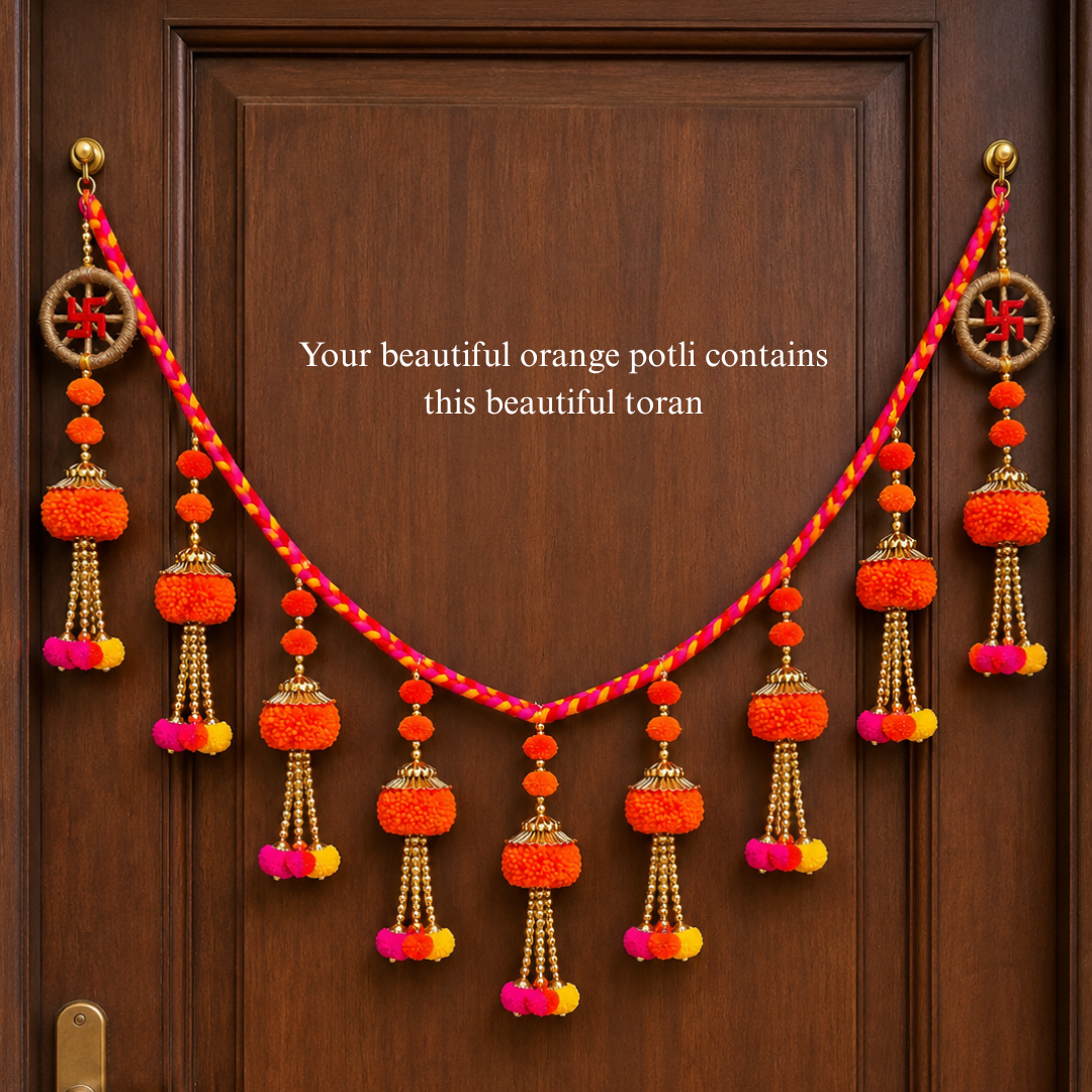 Rang Utsav Grand Orange Diwali Gift Basket | Shubh Labh, Almonds & Festive Décor - https://artecasa.in/