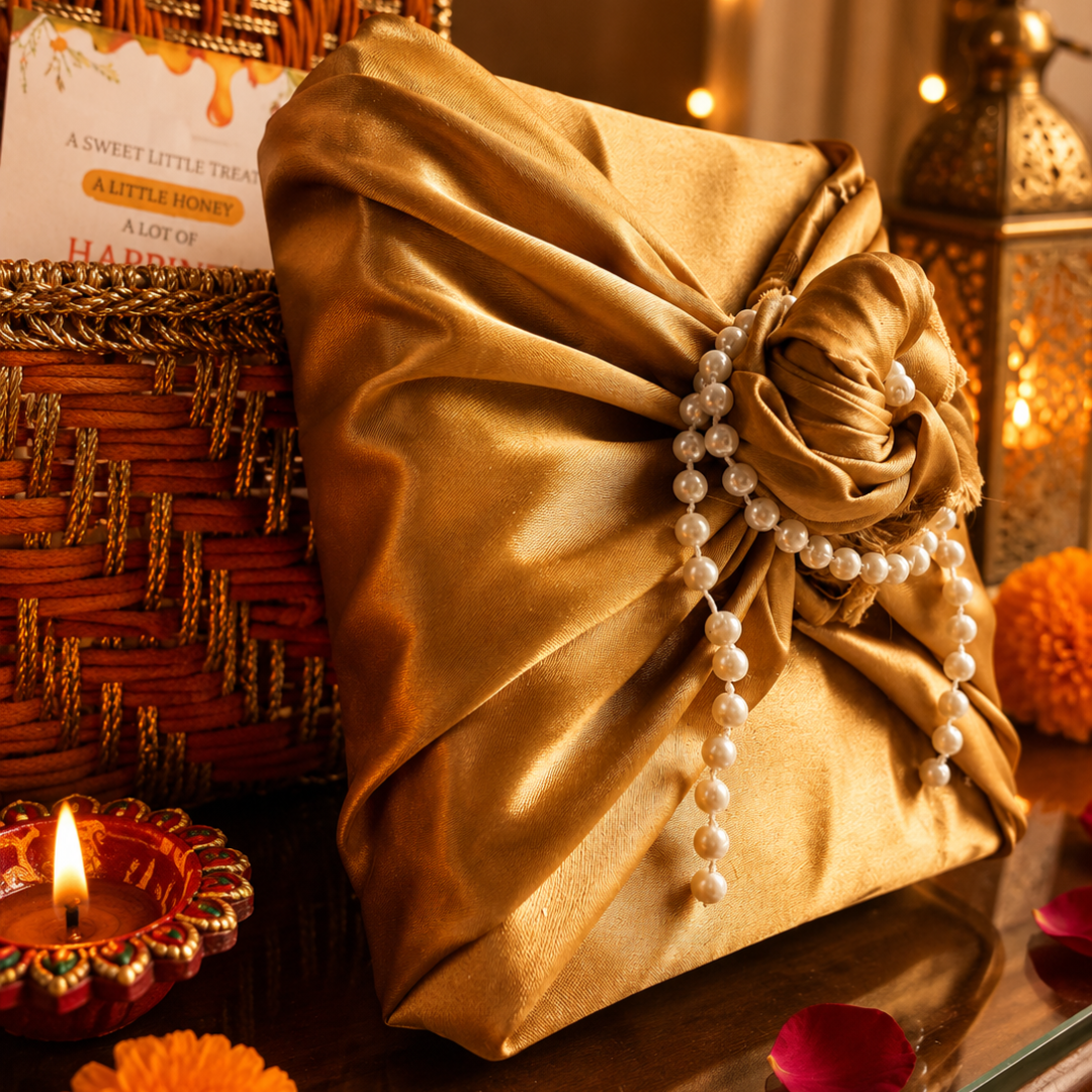 Rang Utsav Grand Orange Diwali Gift Basket | Shubh Labh, Almonds & Festive Décor - https://artecasa.in/