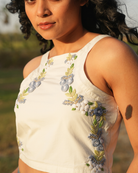 Pavaanii Hand-Embroidered Crop Top – hand-embroidered 100% cotton – RASRA MAI