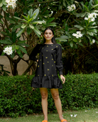 Arushi Hand-Embroidered Short Dress – hand-embroidered 100% cotton – RASRA MAI