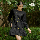 Arushi Hand-Embroidered Short Dress – hand-embroidered 100% cotton – RASRA MAI
