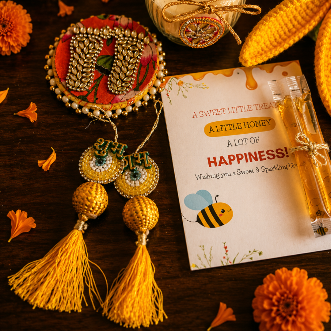 Sunshine Crochet Tulip Candle Gift Hamper – Elegant Diwali Gift - https://artecasa.in/