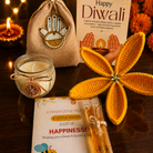 Sunshine Crochet Tulip Candle Gift Hamper – Elegant Diwali Gift - https://artecasa.in/