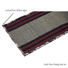 Dark Flora Dining Mat Set with striped border on a white background