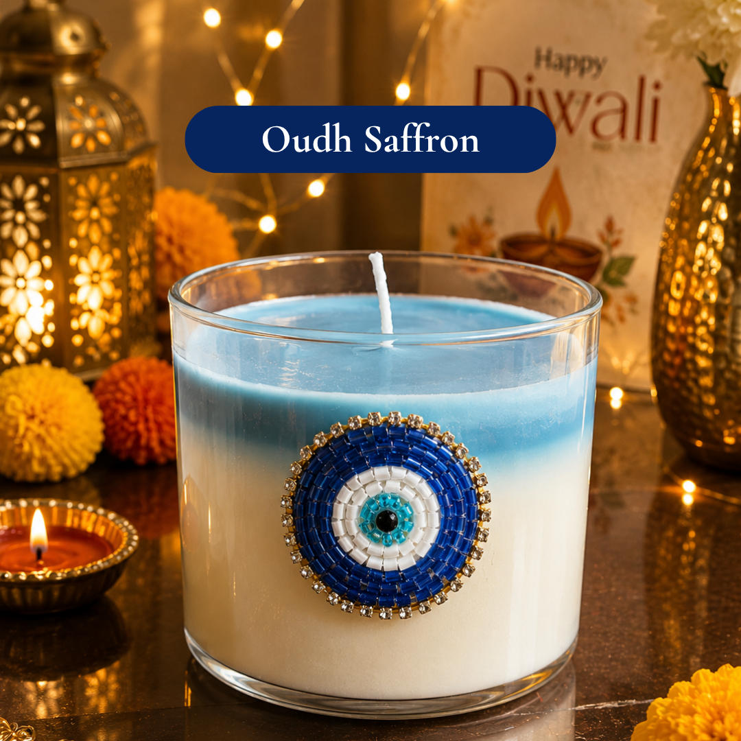 Nazar Halo Diwali Candle Gift Hamper – Evil Eye Festive Gift - https://artecasa.in/