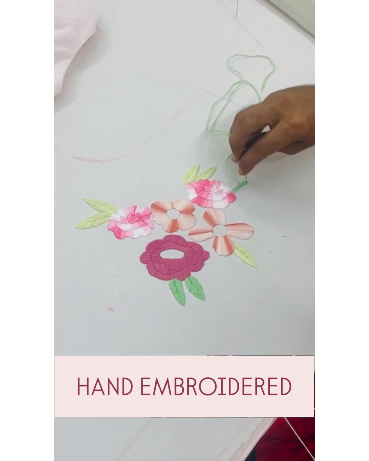 Taisha Hand-Embroidered Midi Dress – hand-embroidered 100% cotton – RASRA MAI