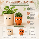 Petite Form Decorative Face Planter Set of 2 – Orange & White - https://artecasa.in/