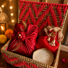 Ruby Utsav Red Festive Gift Basket – Diwali Gift Hamper with Urli Soy Wax Candle - https://artecasa.in/