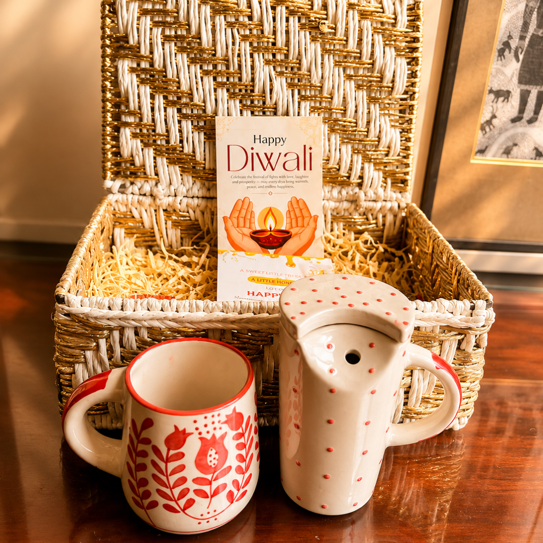 Ruby Sip Tumbler & Mug Gift Basket – Premium Diwali Gift Hamper - https://artecasa.in/