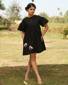 Mahiraa Hand-Embroidered Short Dress – hand-embroidered 100% cotton – RASRA MAI