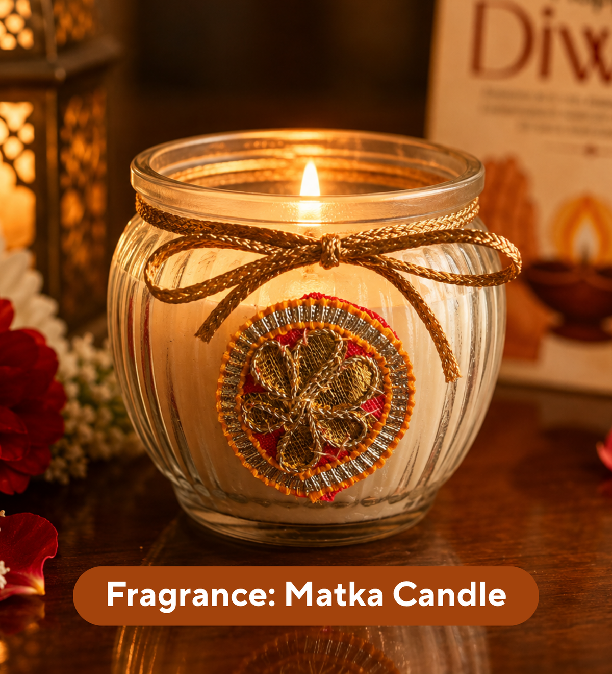 Rangoli Multicolor Jute Gift Basket | Mata Laxmi Charan, Shubh Labh & Candle - https://artecasa.in/