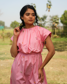 Gagan Hand-Embroidered Midi Dress – hand-embroidered 100% cotton – RASRA MAI
