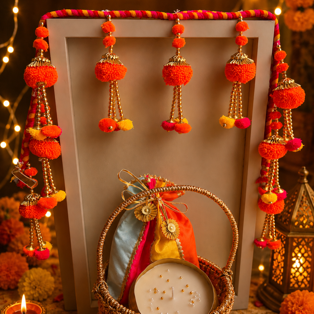 Gulab Glow Pink Festive Gift Basket | Urli Soy Wax Candle & Diwali Décor Hamper - https://artecasa.in/
