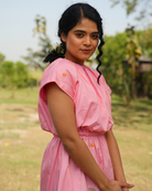 Gagan Hand-Embroidered Midi Dress – hand-embroidered 100% cotton – RASRA MAI