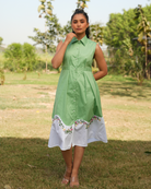 Bhumi Hand-Embroidered Midi Dress – hand-embroidered 100% cotton – RASRA MAI