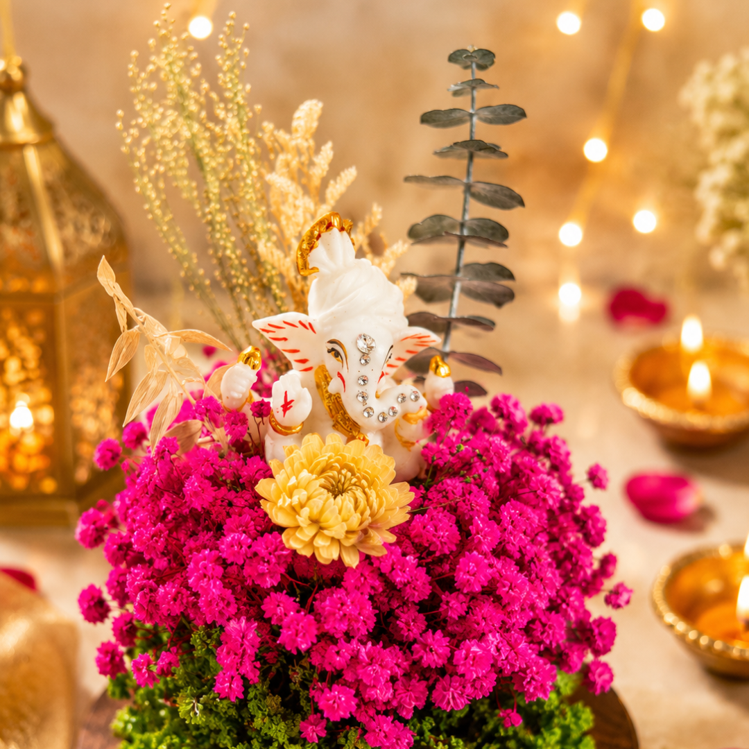 Divine Ganesha Blessings Decorative Dome | Elegant Festive Home Décor - https://artecasa.in/