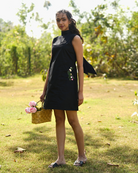 Aavnii Hand-Embroidered Short Dress – hand-embroidered 100% cotton – RASRA MAI