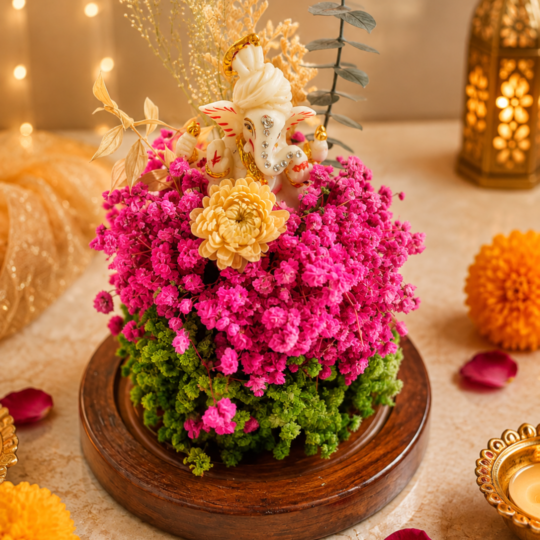 Divine Ganesha Blessings Decorative Dome | Elegant Festive Home Décor - https://artecasa.in/