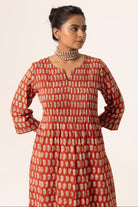 Devi Pleated Red Kurta For Women's